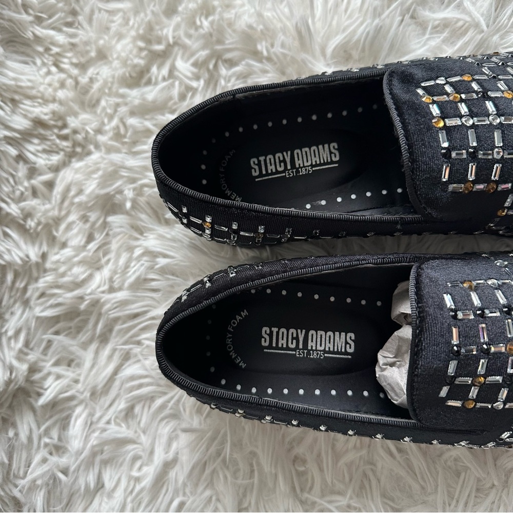 Stacy Adams Stallford Rhinestone Venetian Slip On Loafer New In Box Mens Size 7 - Picture 5 of 8